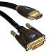 15m Hdmi To Dvi Black Braided Cable Lead 24k Gold plated