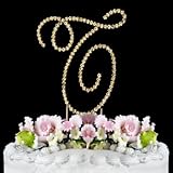 RENAISSANCE MONOGRAM CAKE TOPPER GOLD SMALL LETTER T