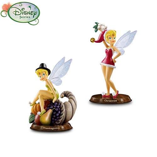 Disney's Tinker Bell's Sparkling Holidays Figurines: Set Of Two by The Bradford Exchange