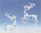 4-Piece Icy Crystal Collectible Reindeer Christmas Figure Set