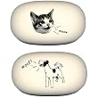 Dog and Cat Pair of Pebble Shaped Cavallini Erasers