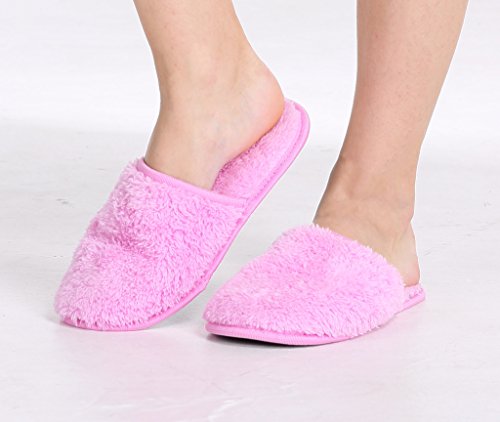 Pembrook Ladies Slippers with Memory Foam - Fuzzy Coral Fleece - House Slipper for adults, women, girls