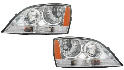 KIA Sorento without Sport Package Replacement Headlight Assembly Chrome - 1-Pair