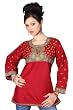 Art Silk Maroon Red long sleeves Kurti/Tunic
