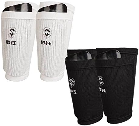 Mmary 2PC Men's Soccer Shin Pads Holder Instep Foot Socks Guard Stays Lock Sleeves Top Black