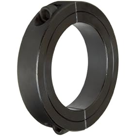 Climax Metal 2C-200 Steel Two-Piece Clamping Collar, Black Oxide Plating, 2" Bore Size, 3" OD, With 5/16-24 x 1 Set Screw