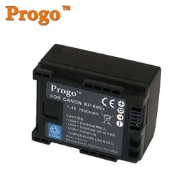 Progo Brand Li-Ion Rechargeable Replacement Digital Camcorder Battery For Canon BP-808, Works on Canon FS10 FS11 FS100 FS21 FS22 FS200 FS31 FS300, VIXIA HF10 HF11 HF100 HF20 HF200 HF S10 S100 S20 S21 S200 HG20 HG21 HG30 M30 M31 M300 M40 M41 M400 and more.