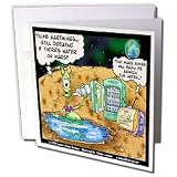 Londons Times Funny Aliens Cartoons - Water On Mars Debate Settled By Evian - Greeting Cards-12 Greeting Cards with envelopes