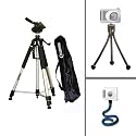Professional 67 Inch Tripod for Olympus, Kodak, Panasonic, Sony, Nikon, Canon Cameras with Flexible Monopod and Minipod