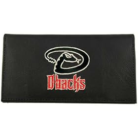 Buy Arizona Diamondbacks Black Embroidered Leather Checkbook Cover by Football Fanatics