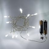 Battery Fairy Lights 10 Ice White LED bulbs - Static