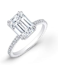 certified 2.30 ct emerald cut diamond wedding engagement anniversary bridal ring set band
