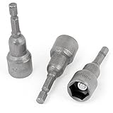 uxcell　磁気ナットセッター　ドライバーセッター　長さ65㎜　14mm六角ソケット　グレー　3個入り