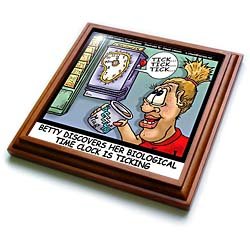 Biological Time Clock Ticking - 8x8 Trivet With 6x6 Ceramic Tile by Clocks