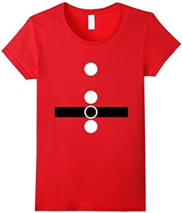 Women's Funny Santa Clause Costume Outfit T-Shirt Elf Print Graphic Medium Red