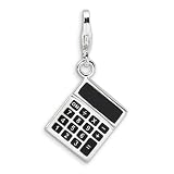 Sterling Silver 3-D Enameled Calculator w/Lobster Clasp Charm