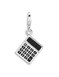 Sterling Silver 3-D Enameled Calculator w/Lobster Clasp Charm