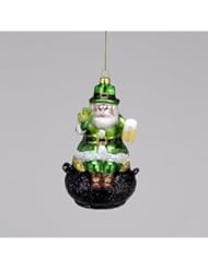 Kurt Adler Irish Santa on Money Pot Christmas Ornament