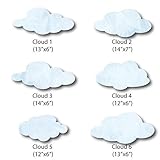 My Wonderful Walls Cloud Wall Stickers for Baby or Kids Room Walls, White/Light Blue by MyWonderfulW