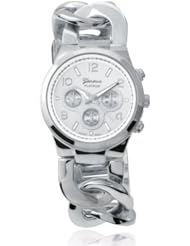 Brinley Co. Womens Stainless Steel Link Watch