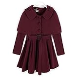 Candykids　ワンピース フォーマル 冠婚葬祭 肩当て ボレロ ホイッスル キッズ ガールズ 子供用 女の子 (140cm, ワインレッド)