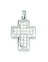 Sterling Silver CZ Cross Charm Religious Jewelry