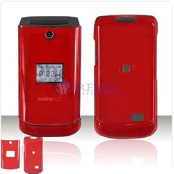 Crystal Clear Red SNAP-ON COVER HARD CASE PHONE PROTECTOR for ZTE C88 C-88 MetroPCS