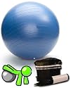 Exercise Fitness Swiss Gym Fit Ball for Pilates Yoga Core training includes hand pump and travel bag - 26" / 65cm Anti-Burst