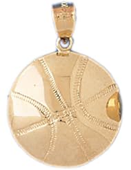Dazzlers Solid 14k Gold Basketball Ball Charm Pendant Available in three colors from jewelsberry (weights: 2.5 grams only)