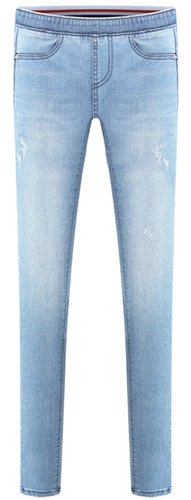 (イイネショップ) eeNeshop ウエストゴム ビンテージ スキニー デニム