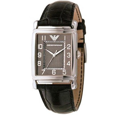 Emporio Armani AR0423 Herrenuhr Lederband Edelstahl 50m Analog