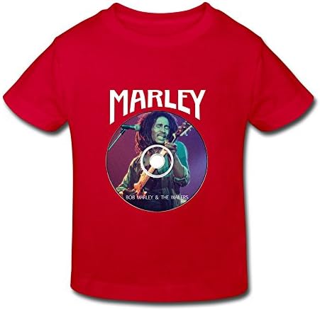 POWEBBABY Kid's Toddler Bob Marley Photo Age 2-6 T-shirt Red 2 Toddler