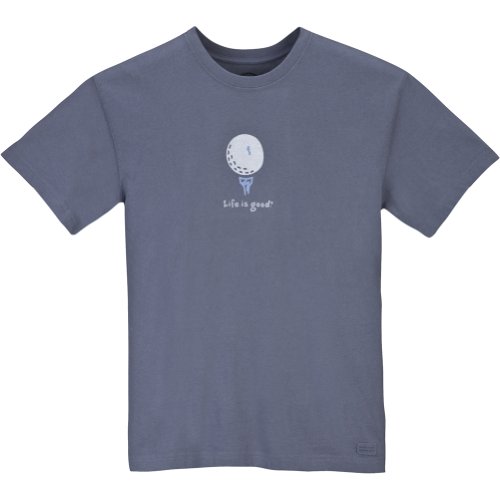 Life is good Men's Crusher Golf Ball T-Shirt, X-Large, True Blue