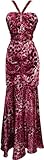 IMAGE OF Animal Print Satin Halter Gown with Crystal Pin Junior Plus, Medium, Fuchsia