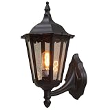 Konstsmide Firenze 7213-750 Wandleuchte (B: 23,5cm T: 30cm H: 48cm, 1x100W, IP43) matt-schwarz