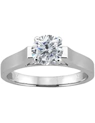 0.80 Ct Round H/I SI1/SI2 Diamond 18K White Gold Solitaire Ring