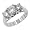 14k White Gold Moissanite 3 Stone Lucern Past-Present and Future (2.00 cttw equivalent), Size 5