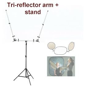 Ardinbir Studio Tri-Reflector holder Arm kit with Grip Head and Light Stand