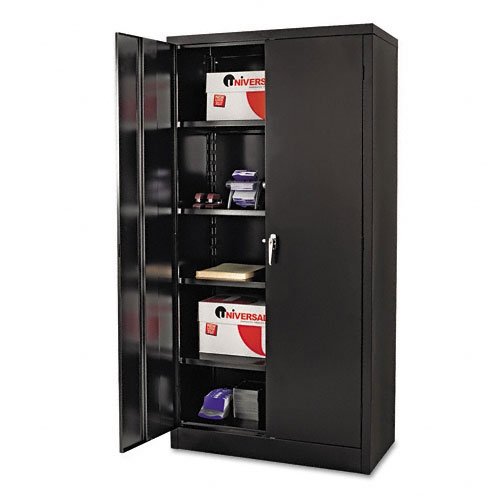 QUICK-ASSEMBLE 72 HIGH STORAGE CABINET, 36 X 18, BLACK
