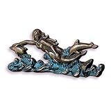 Mermaid and Dolphin Wall Mounted Brass Key Hook