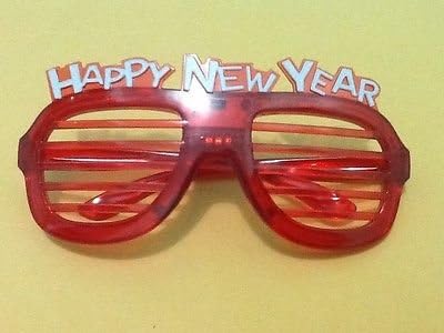 Red Happynewyear Lightup LED Flashing Blinking Rave Glasses NWT