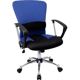 Mesh and Ventilated Office Chair - Mid Back Contemporary Blue Mesh Chair - LF-W23-BLUE-GG by Flash Furniture