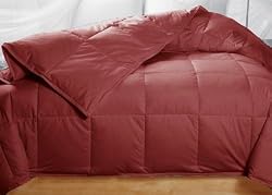 Cranberry Red Colored Feather Down Comforter - King Size