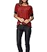 Sarin Mathews Women's Casual Round Neck Loose Fit Short Sleeve T-Shirt Blouse Tops Burgundy L