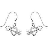 Sterling Silver Key 2 My Heart Drop Earrings