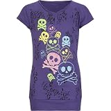 FULL TILT Glittery Skulls Top - Purple