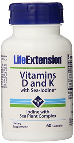 Life Extension Vitamins D and K with Sea-Iodine,60 Capsules