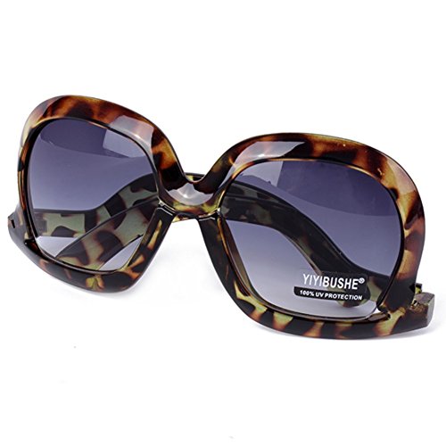 Xinhuaya Women Oversized Sunglasses Square Frame Bent Leg Shades Eyeglasses Goggles