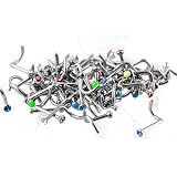 Wholesale 100 Pieces of Surgical Steel Nose Stud/Nose Screw Bulk Package Deal
