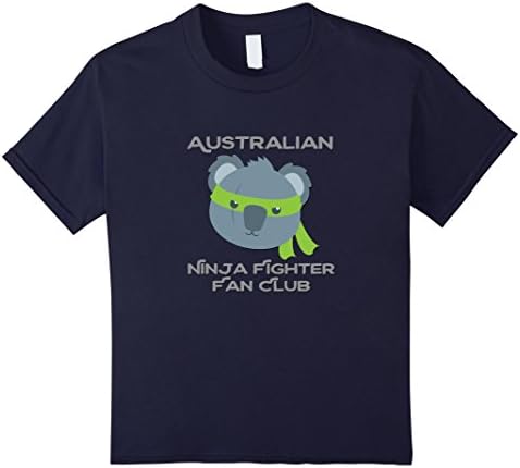 Kids Australian Ninja Fighter Fan Club Shirt Koala Tee 6 Navy